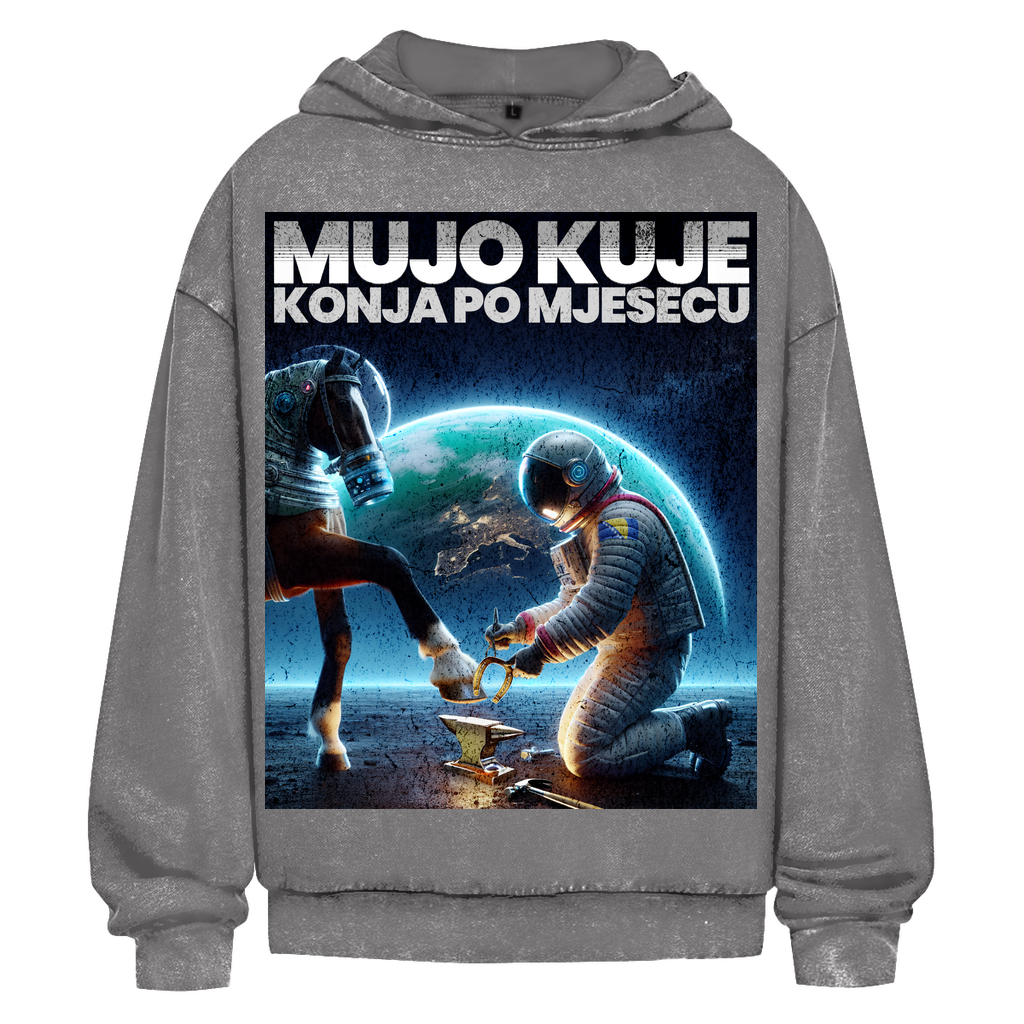 Mujo kuje  verwaschener Oversize-Hoodie