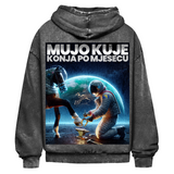 Mujo kuje Verwaschener Oversize-Hoodie hinten Design