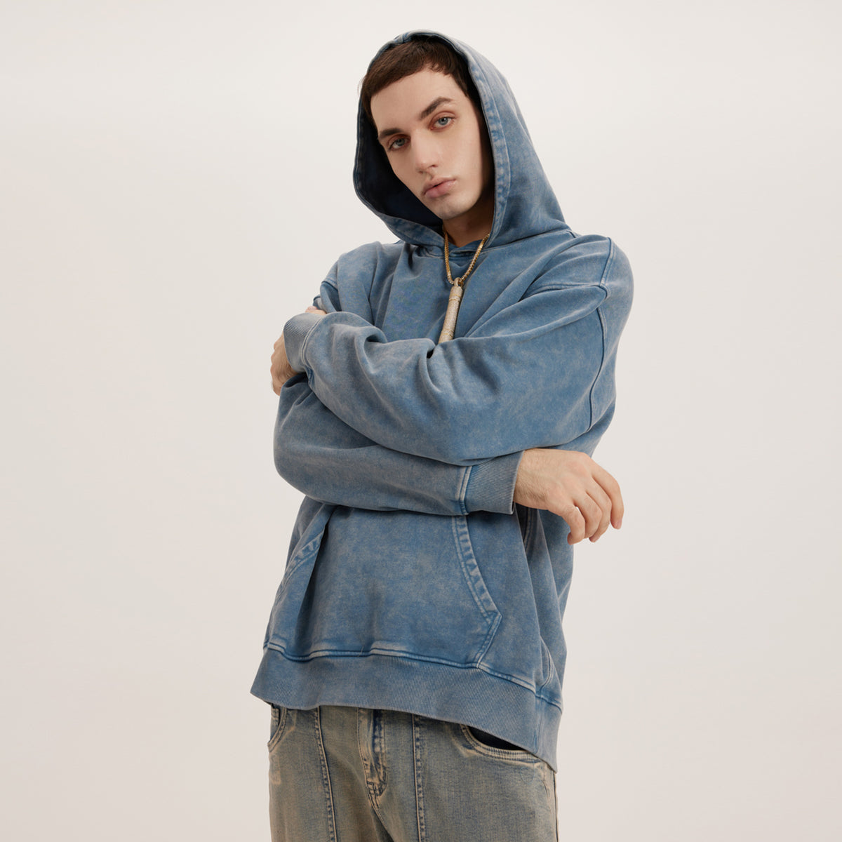 Bosnier Oversize-Hoodie mit Faded-Look