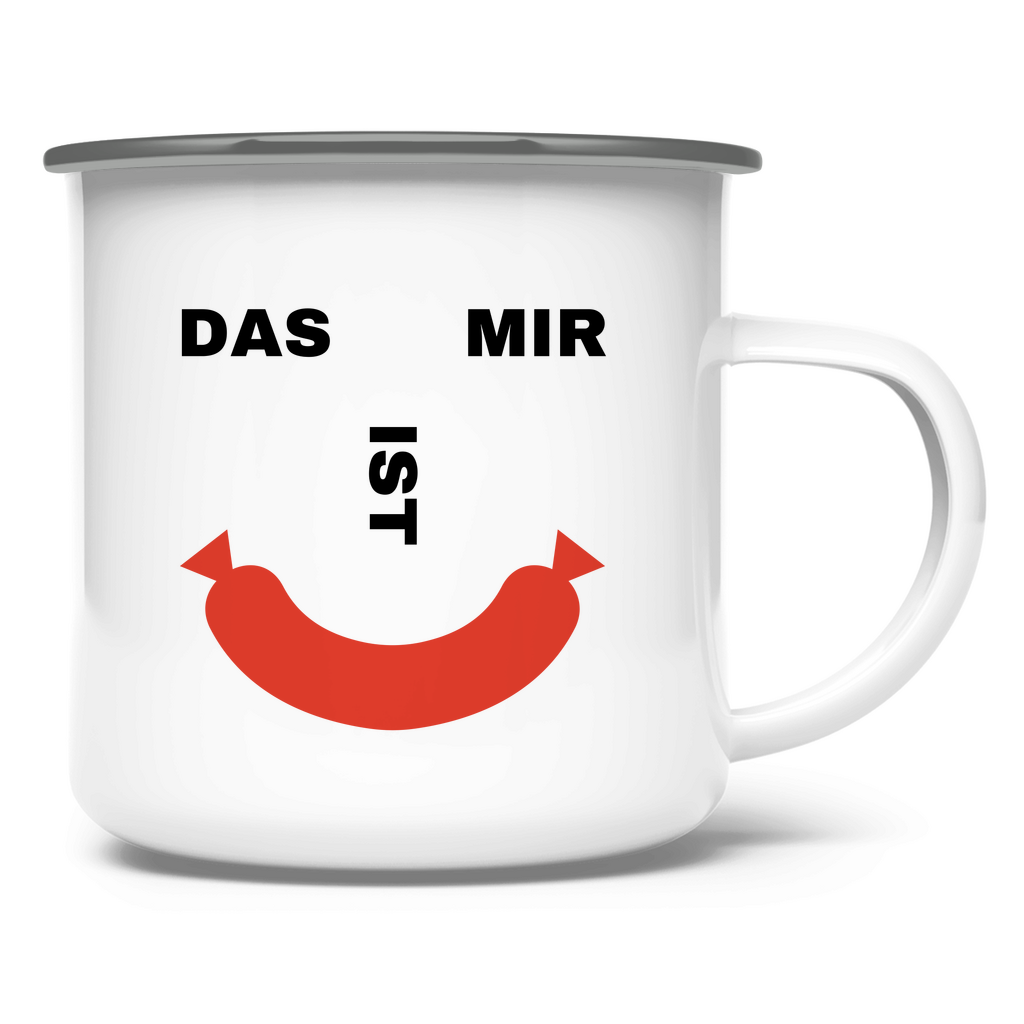 Das ist mir Wurst Emaille Tasse