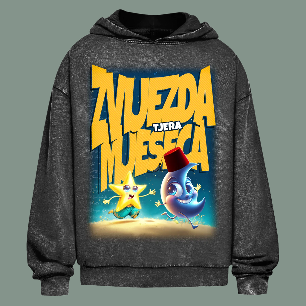 Zvijezda tjera mjeseca  verwaschener Oversize-Hoodie
