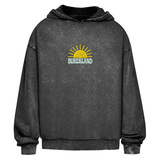 Oversize Washed Hoodie Smell of Burek - black