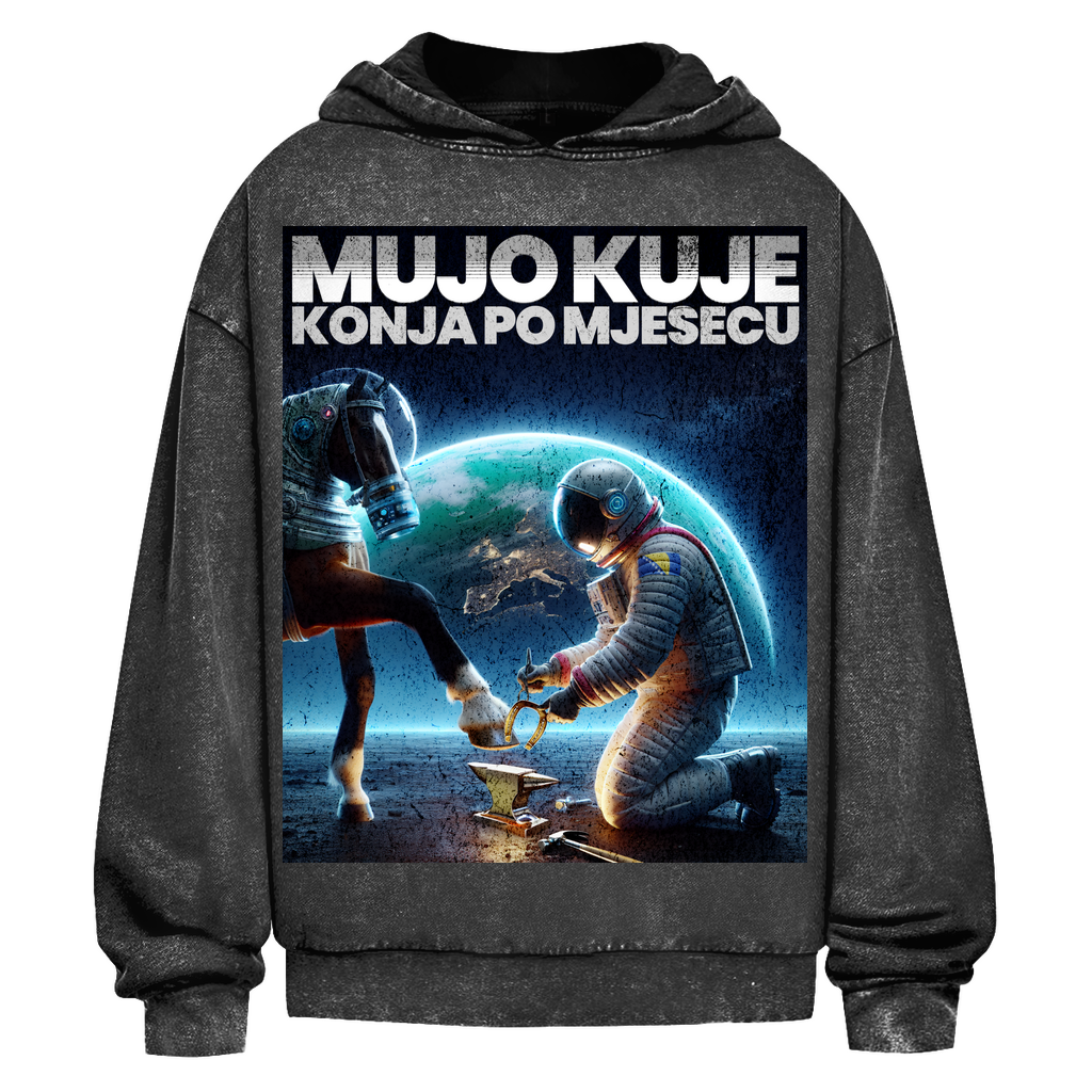 Mujo kuje  verwaschener Oversize-Hoodie