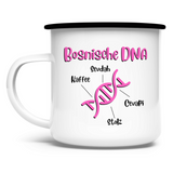 Bosnische DNA Emaille Tasse