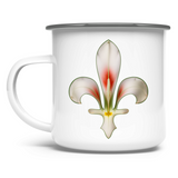 Emaille Tasse mit bosnischer Lilie