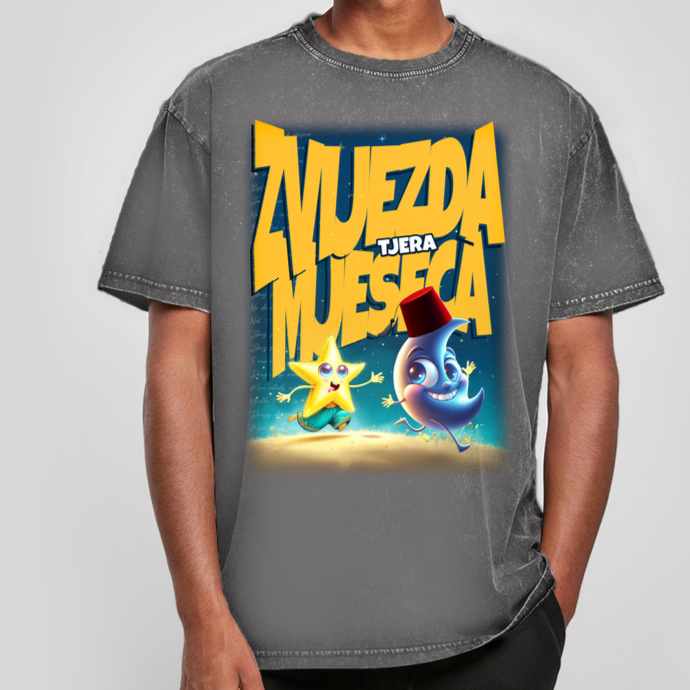 Zvijezda tjera mjeseca Herren Oversize Washed T-Shirt