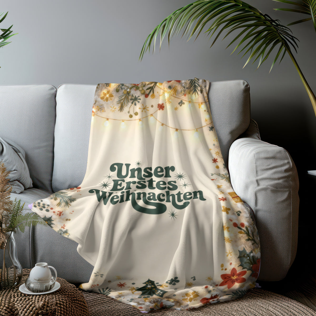 Personalisierte Weihnachten Premium Decke – Bosnisches Design