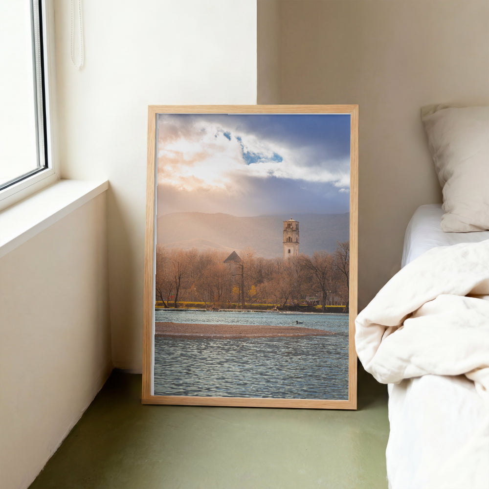 Die Una bei Bihać im goldenen Spätherbst Poster