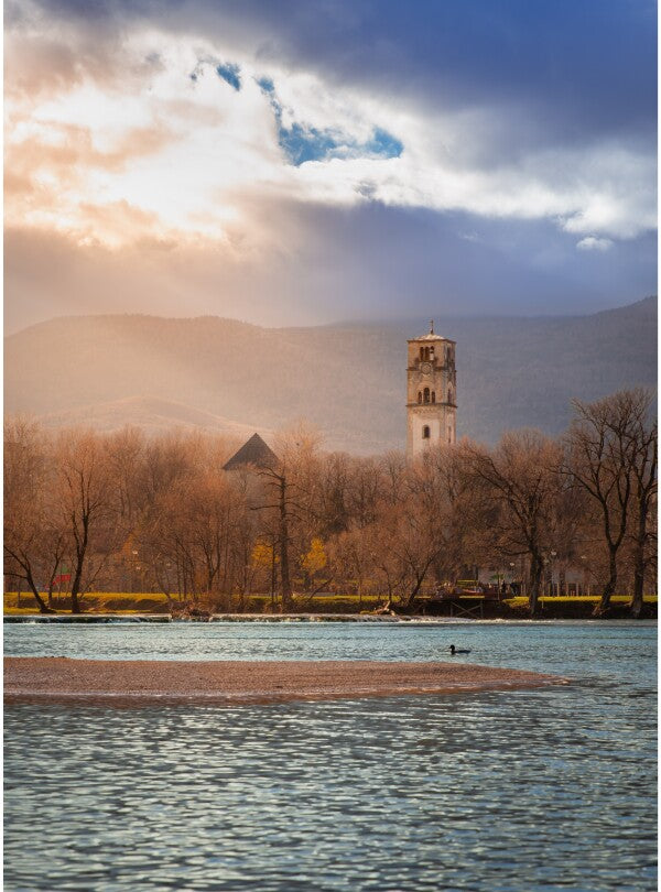 Die Una bei Bihać im goldenen Spätherbst Poster