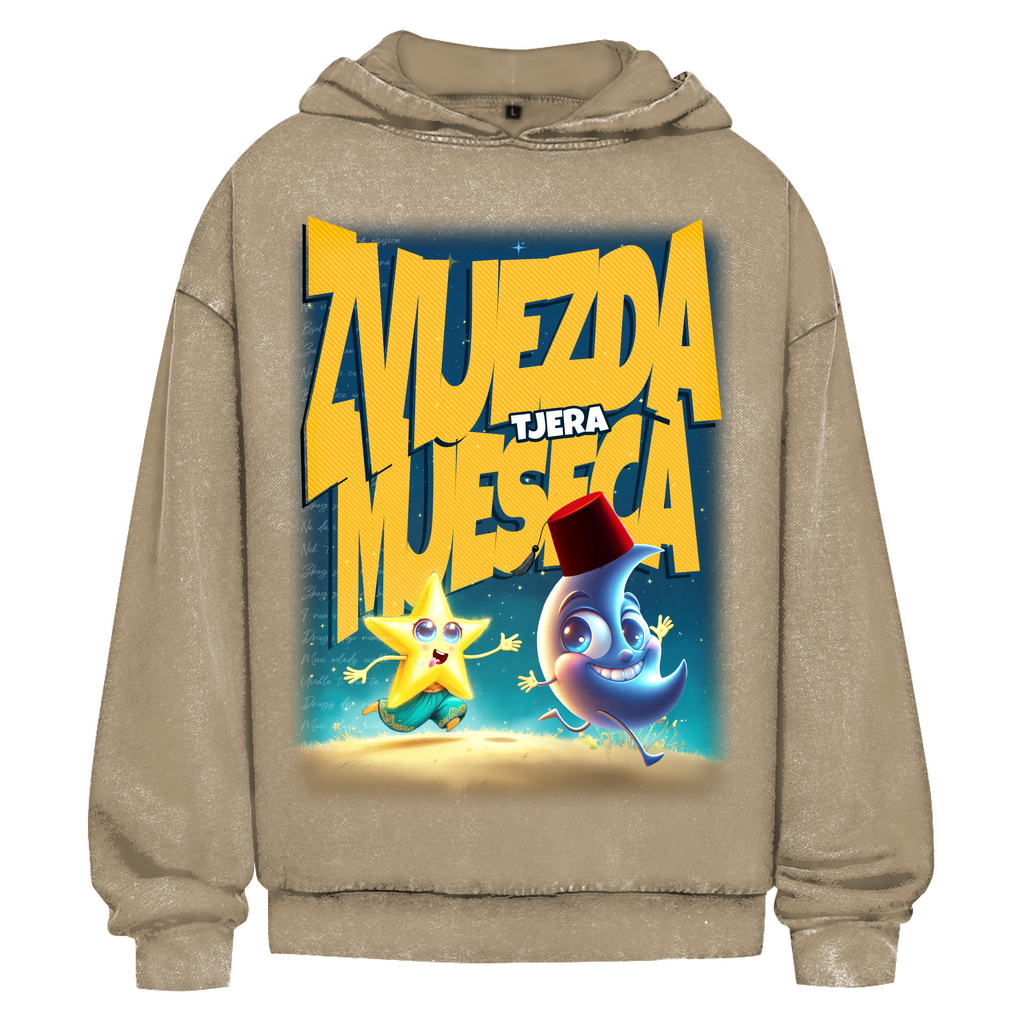Zvijezda tjera mjeseca  verwaschener Oversize-Hoodie