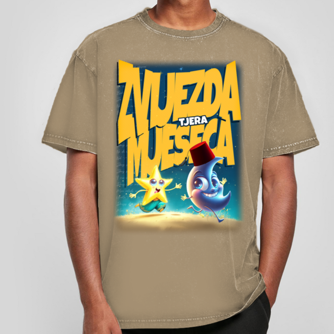Zvijezda tjera mjeseca Herren Oversize Washed T-Shirt