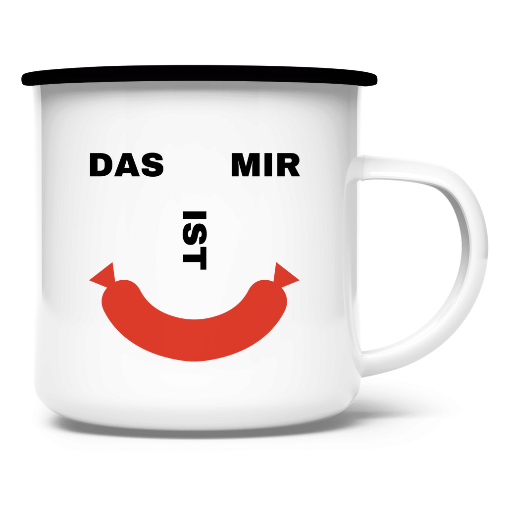 Das ist mir Wurst Emaille Tasse