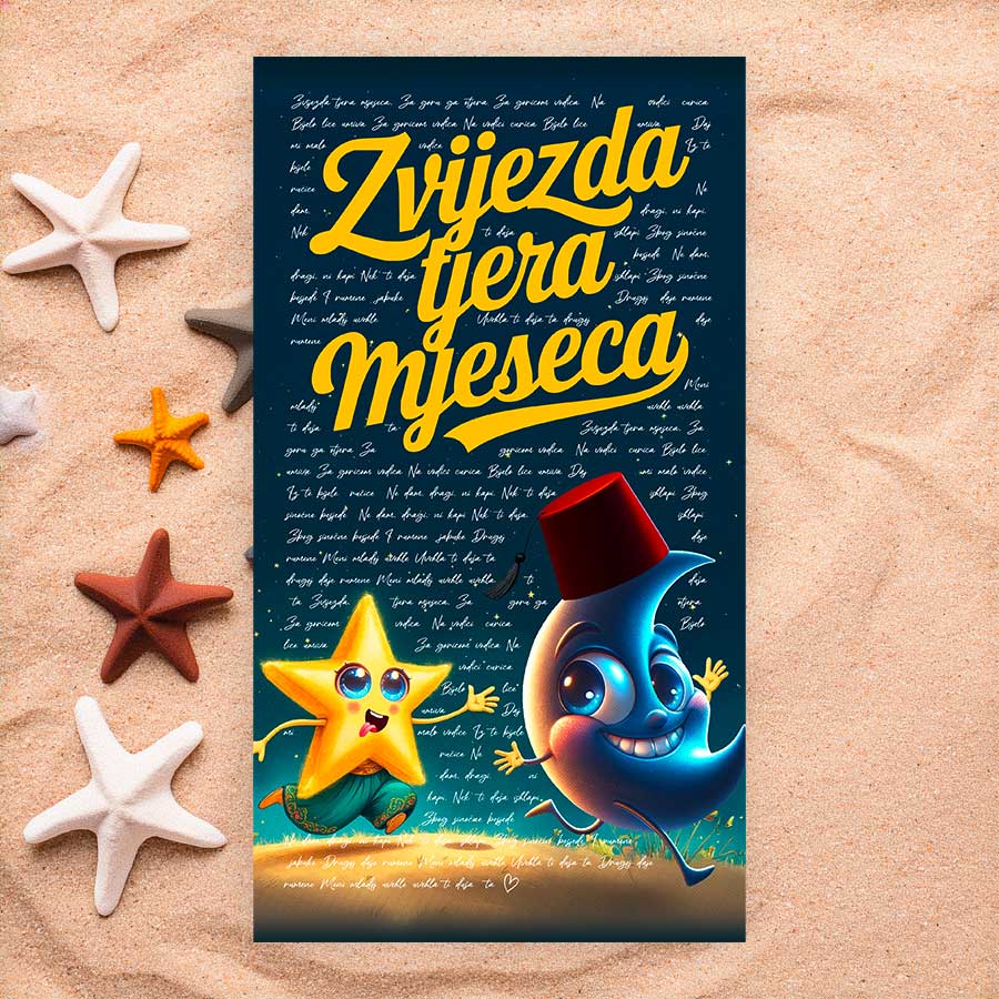 Zvijezda tjera mjeseca Strandtuch nach bosnischer Art