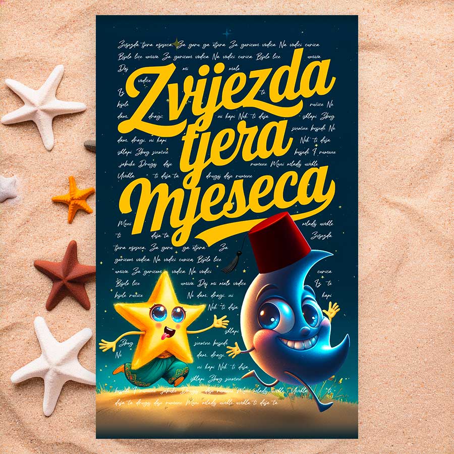 Zvijezda tjera mjeseca Strandtuch nach bosnischer Art