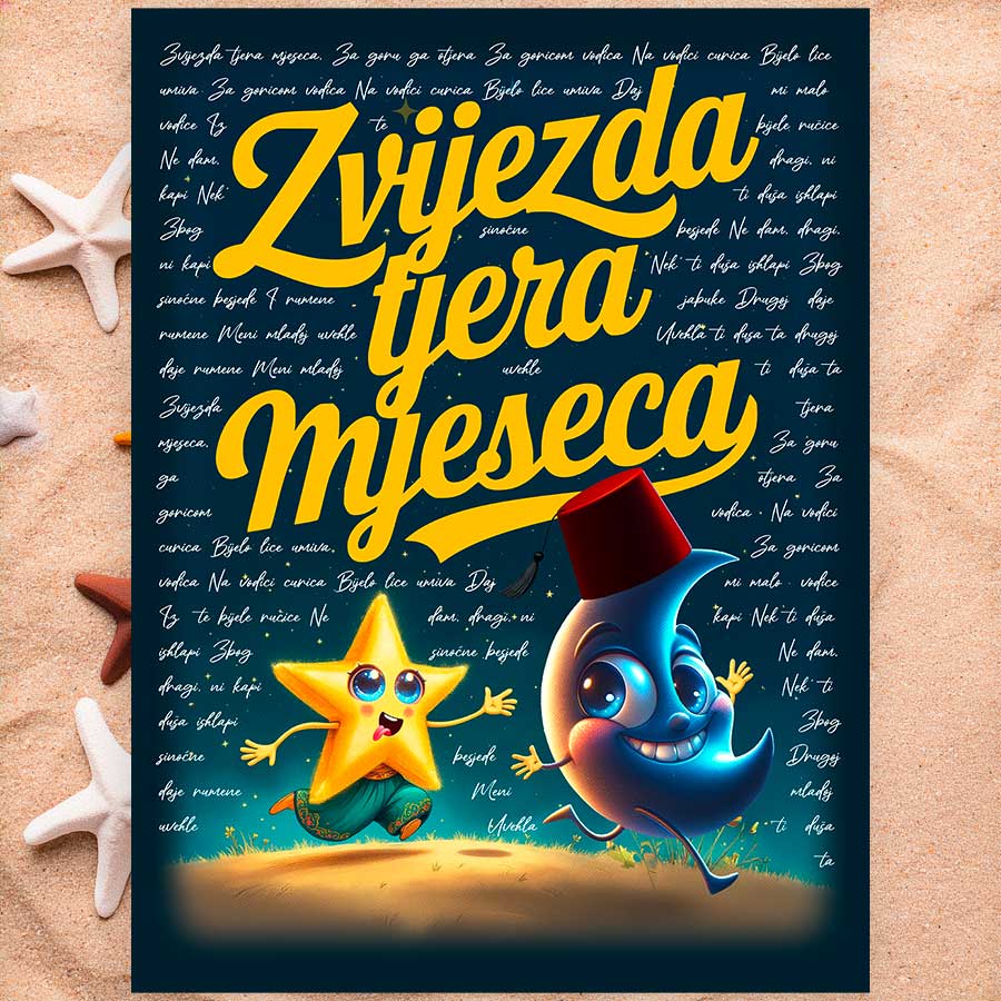 Zvijezda tjera mjeseca Strandtuch nach bosnischer Art